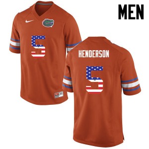 Men Florida Gators #5 CJ Henderson College Football USA Flag Fashion Orange 731731-632