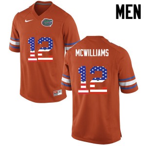 Men Florida Gators #12 C.J. McWilliams College Football USA Flag Fashion Orange 537622-665