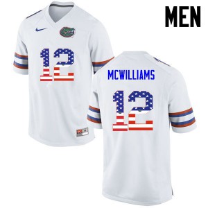 Men Florida Gators #12 C.J. McWilliams College Football USA Flag Fashion White 122632-299