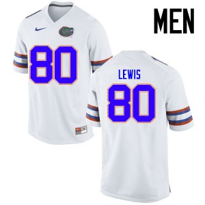 Men Florida Gators #80 Cyontai Lewis College Football Jerseys White 398447-906