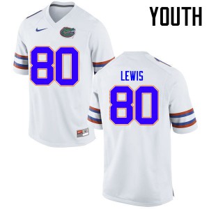 Youth Florida Gators #80 Cyontai Lewis College Football Jerseys White 974132-758