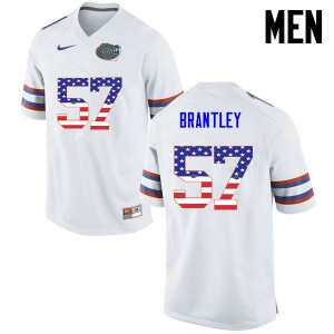 Men Florida Gators #57 Caleb Brantley College Football USA Flag Fashion White 648821-287
