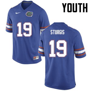 Youth Florida Gators #19 Caleb Sturgis College Football Blue 633594-470