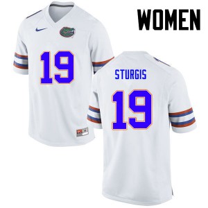 Women Florida Gators #19 Caleb Sturgis College Football White 362055-902