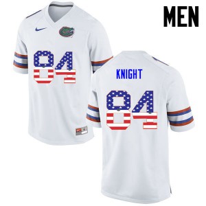 Men Florida Gators #84 Camrin Knight College Football USA Flag Fashion White 504402-812