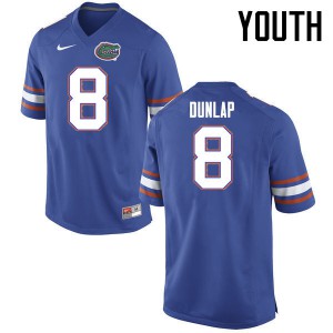 Youth Florida Gators #8 Carlos Dunlap College Football Jerseys Blue 218259-821