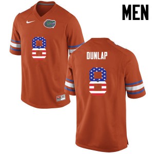 Men Florida Gators #8 Carlos Dunlap College Football USA Flag Fashion Orange 710800-708