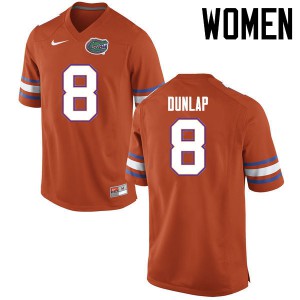 Women Florida Gators #8 Carlos Dunlap College Football Jerseys Orange 472819-251