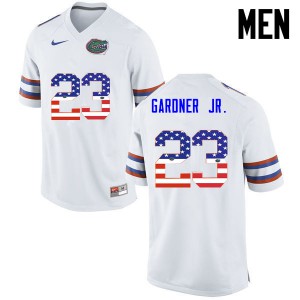 Men Florida Gators #23 Chauncey Gardner Jr. College Football USA Flag Fashion White 768521-880