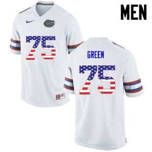 Men Florida Gators #75 Chaz Green College Football USA Flag Fashion White 205293-606