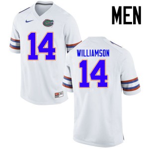 Men Florida Gators #14 Chris Williamson College Football Jerseys White 199353-141