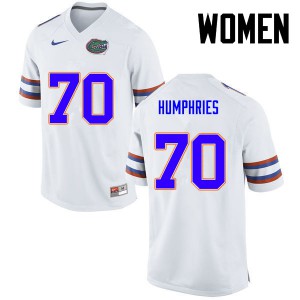 Women Florida Gators #70 D.J. Humphries College Football White 773873-152