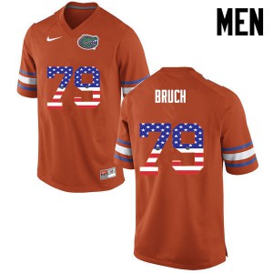 Men Florida Gators #79 Dallas Bruch College Football USA Flag Fashion Orange 742717-942