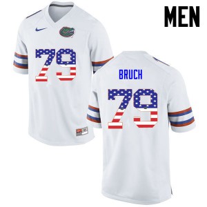 Men Florida Gators #79 Dallas Bruch College Football USA Flag Fashion White 508039-542