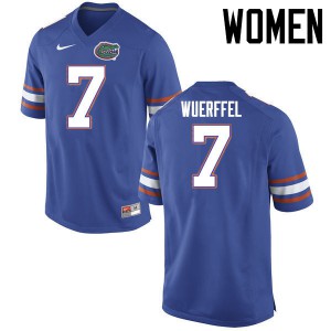 Women Florida Gators #7 Danny Wuerffel College Football Jerseys Blue 172890-369