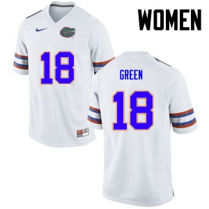 Women Florida Gators #18 Daquon Green College Football White 677232-873
