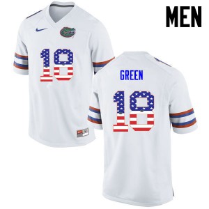 Men Florida Gators #18 Daquon Green College Football USA Flag Fashion White 207974-996