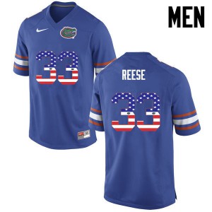 Men Florida Gators #33 David Reese College Football USA Flag Fashion Blue 812261-306