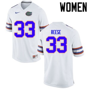 Women Florida Gators #33 David Reese College Football Jerseys White 270361-126