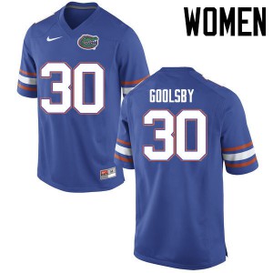 Women Florida Gators #30 DeAndre Goolsby College Football Jerseys Blue 450172-654