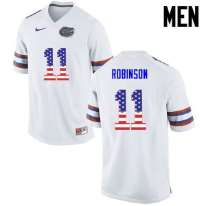 Men Florida Gators #11 Demarcus Robinson College Football USA Flag Fashion White 724362-619