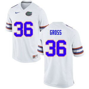 Men #36 Dennis Gross Florida Gators College Football Jerseys White 742718-479