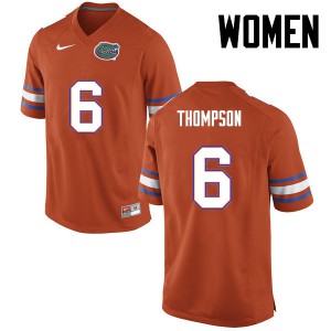 Women Florida Gators #6 Deonte Thompson College Football Orange 868273-696