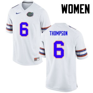 Women Florida Gators #6 Deonte Thompson College Football White 203721-603