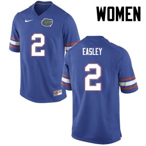 Women Florida Gators #2 Dominique Easley College Football Blue 396302-164