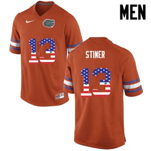 Men Florida Gators #13 Donovan Stiner College Football USA Flag Fashion Orange 496315-881