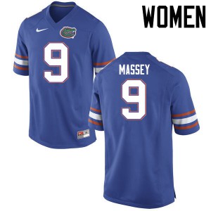 Women Florida Gators #9 Dre Massey College Football Jerseys Blue 438620-831