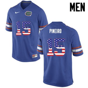 Men Florida Gators #15 Eddy Pineiro College Football USA Flag Fashion Blue 964068-886