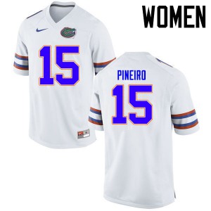 Women Florida Gators #15 Eddy Pineiro College Football Jerseys White 963030-465