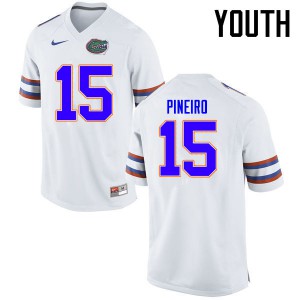 Youth Florida Gators #15 Eddy Pineiro College Football Jerseys White 920223-201