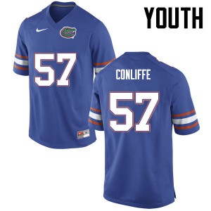 Youth Florida Gators #57 Elijah Conliffe College Football Blue 950038-324