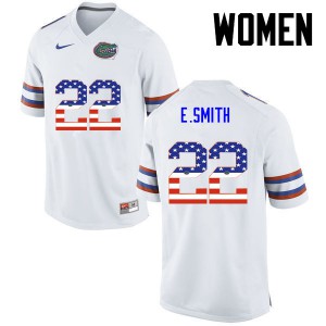 Women Florida Gators #22 Emmitt Smith College Football USA Flag Fashion White 153008-675
