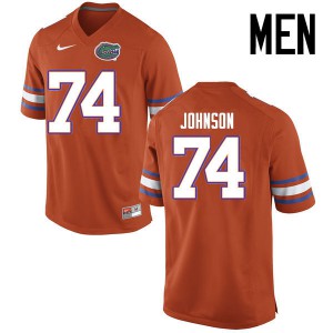 Men Florida Gators #74 Fred Johnson College Football Jerseys Orange 397924-689