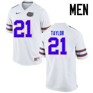 Men Florida Gators #21 Fred Taylor College Football Jerseys White 952225-651