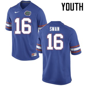 Youth Florida Gators #16 Freddie Swain College Football Jerseys Blue 126944-359
