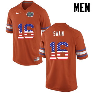 Men Florida Gators #16 Freddie Swain College Football USA Flag Fashion Orange 329742-484