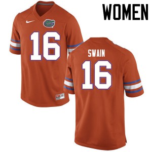 Women Florida Gators #16 Freddie Swain College Football Jerseys Orange 954327-704