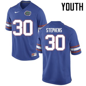Youth Florida Gators #30 Garrett Stephens College Football Jerseys Blue 285265-234