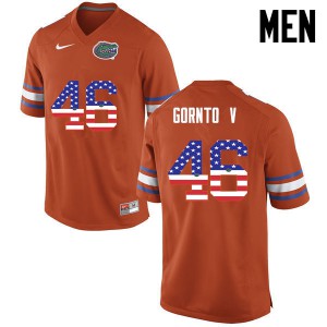Men Florida Gators #46 Harry Gornto V College Football USA Flag Fashion Orange 155025-832