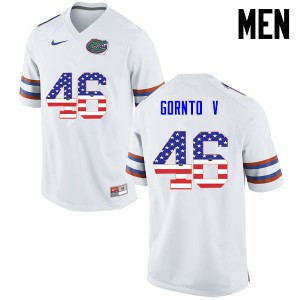 Men Florida Gators #46 Harry Gornto V College Football USA Flag Fashion White 112415-619