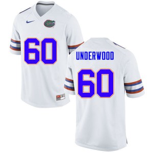 Men #60 Houston Underwood Florida Gators College Football Jerseys White 788294-155