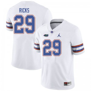 Jordan Brand Men #29 Isaac Ricks Florida Gators College Football Jerseys White 424636-832