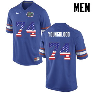 Men Florida Gators #74 Jack Youngblood College Football USA Flag Fashion Blue 186569-536