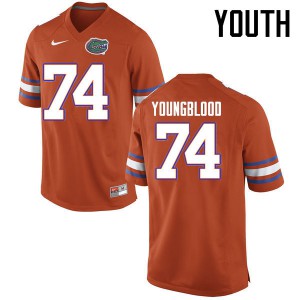 Youth Florida Gators #74 Jack Youngblood College Football Jerseys Orange 658654-468