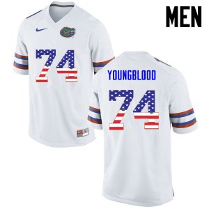 Men Florida Gators #74 Jack Youngblood College Football USA Flag Fashion White 231428-937