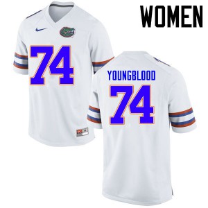 Women Florida Gators #74 Jack Youngblood College Football Jerseys White 764633-311